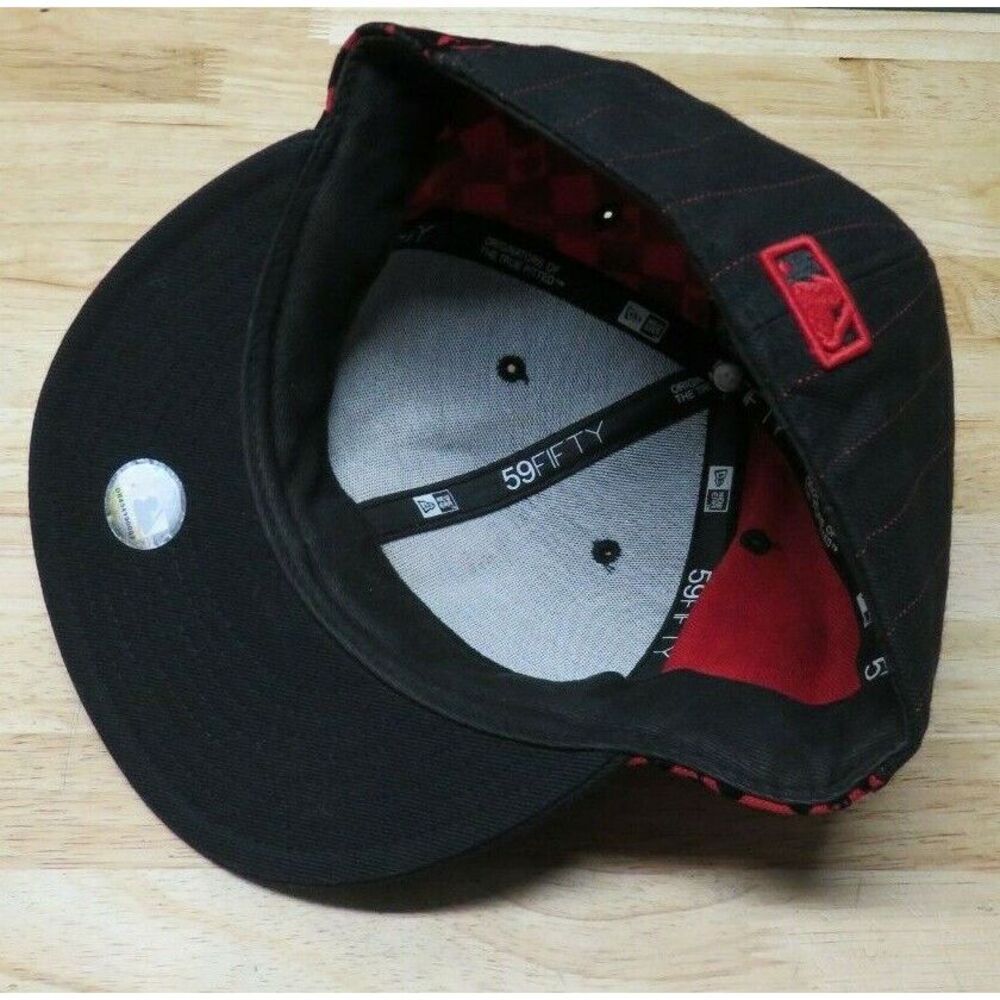 San Francisco Giants Black Red Diamond‎ Pattern Hat Red 59Fifty New Era 7 3/8 - Picture 6 of 8